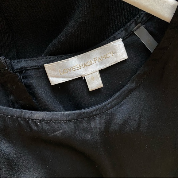 Loveshackfancy Black Silk Balloon Sleeve Dress - Picture 4 of 5